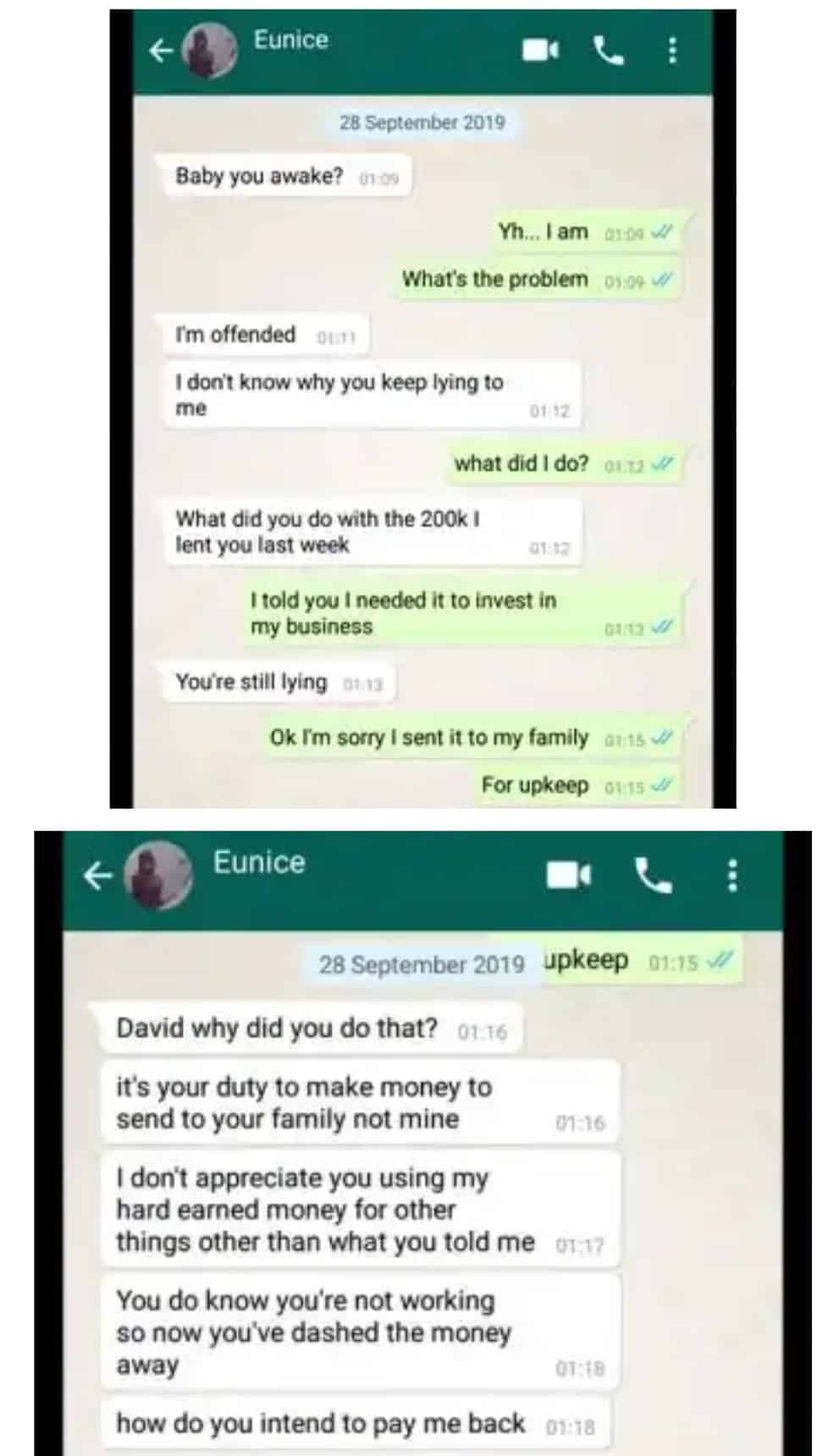 Lady blasts boyfriend for giving out her money to his family members 1