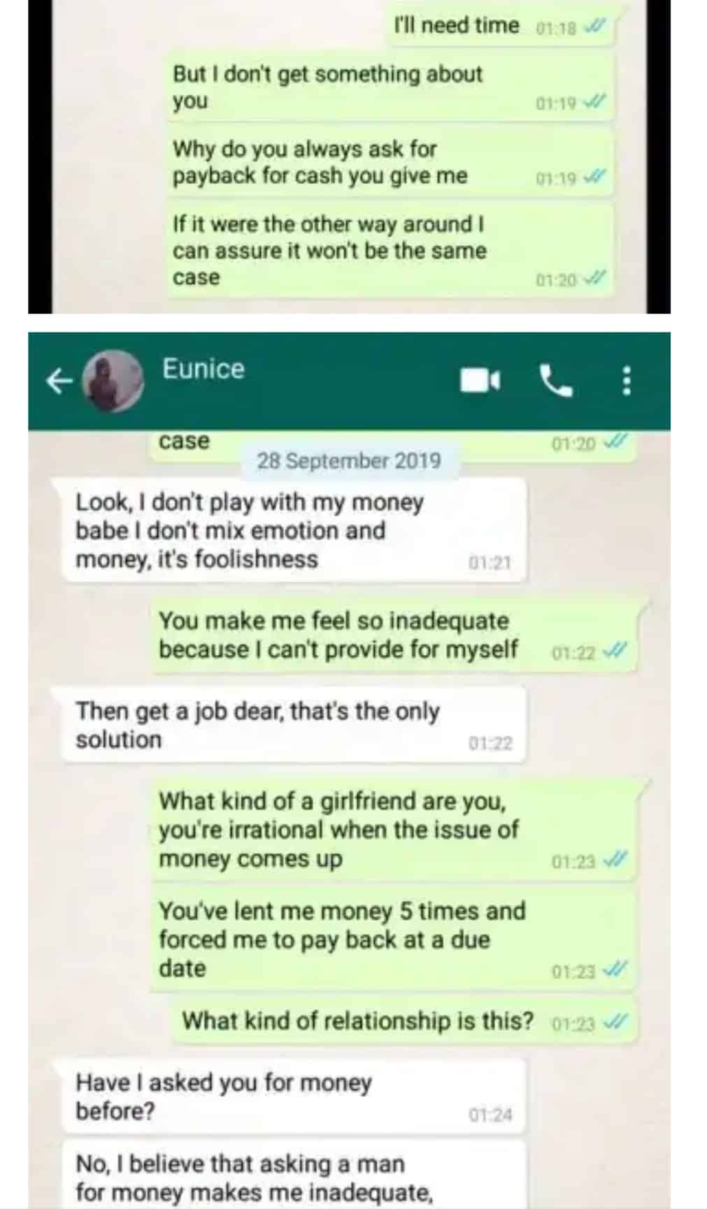 Lady blasts boyfriend for giving out her money to his family members 2