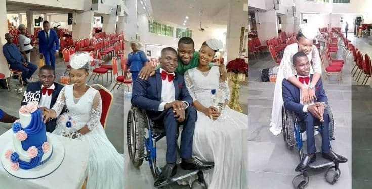 Nigerians react as woman marries a man in a wheelchair in Lagos