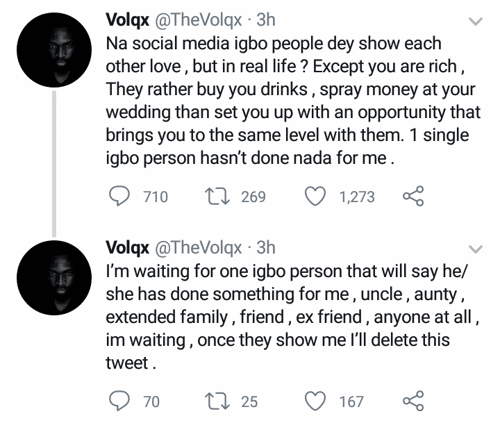 Man says Igbos only love themselves on social media