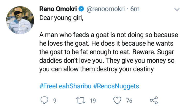 Reno Omokri says Sugar Daddies are destiny destroyers
