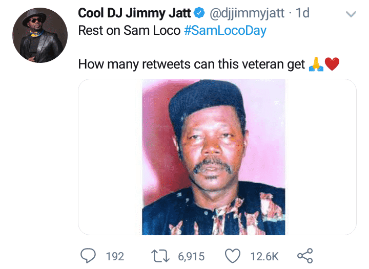 Nigerians celebrate Sam Loco on Twitter