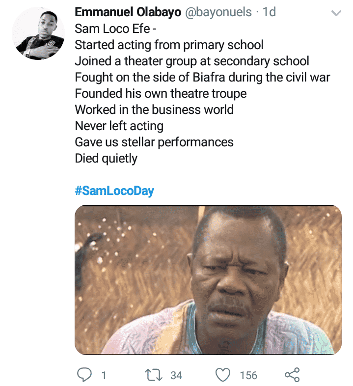 Nigerians celebrate Sam Loco on Twitter