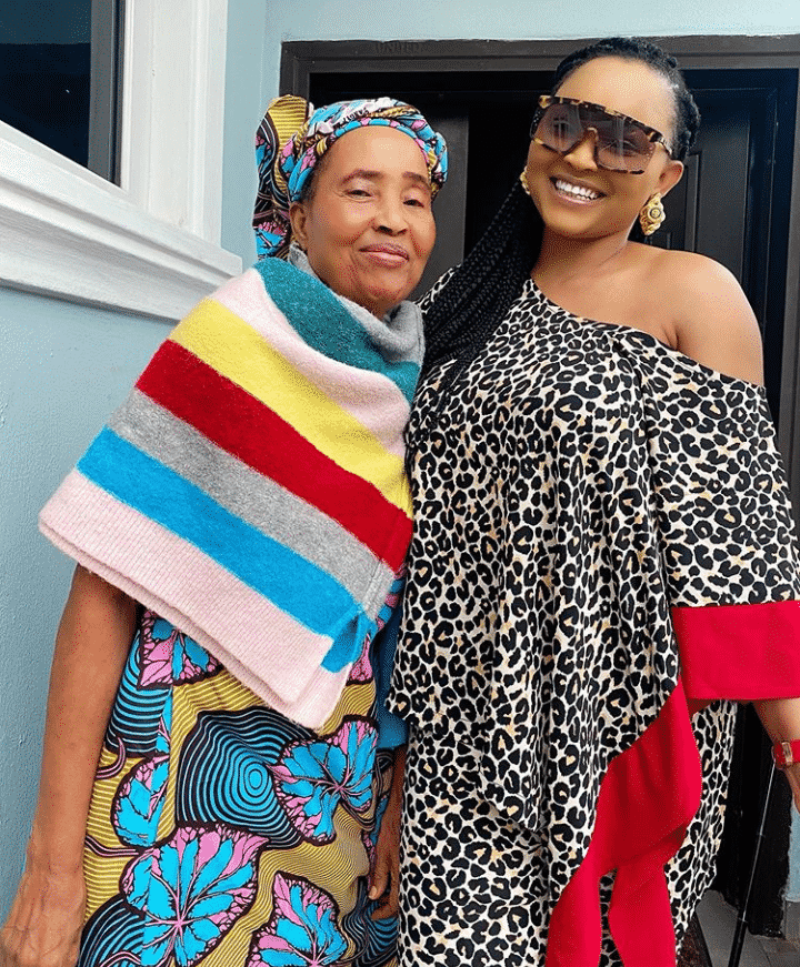 Celebrities react as Mercy Aigbe shares rare photo of her lookalike mother