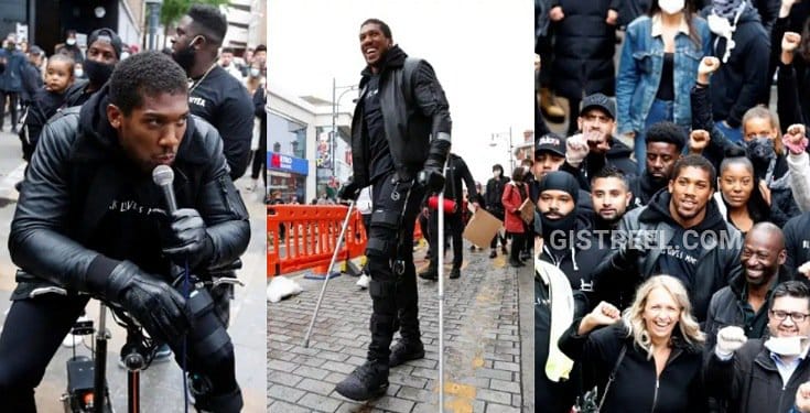 Anthony Joshua attends #BlackLivesMatter protest