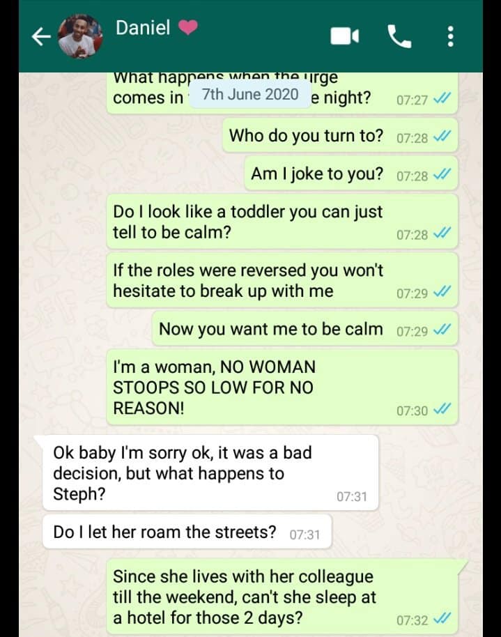 Lady confronts boyfriend