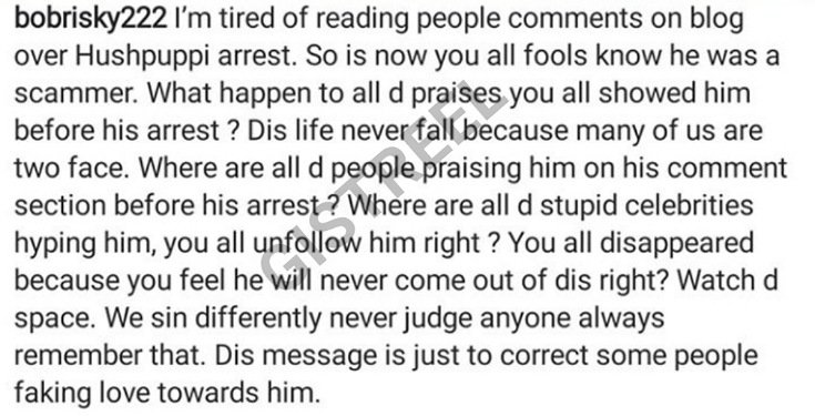 Bobrisky blasts celebrities mocking Hushpuppi