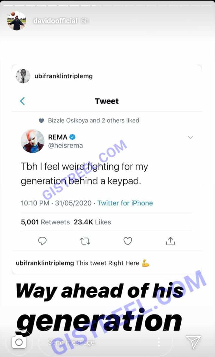 Davido praises Rema