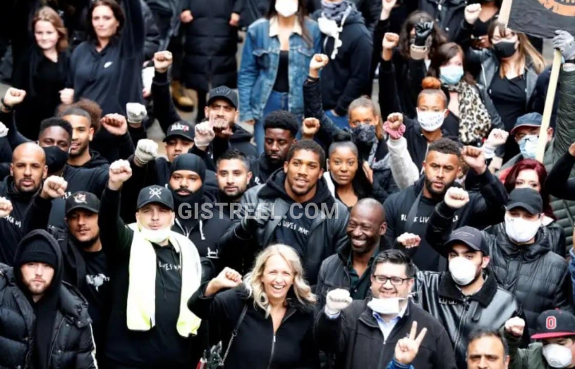Anthony Joshua attends #BlackLivesMatter protest