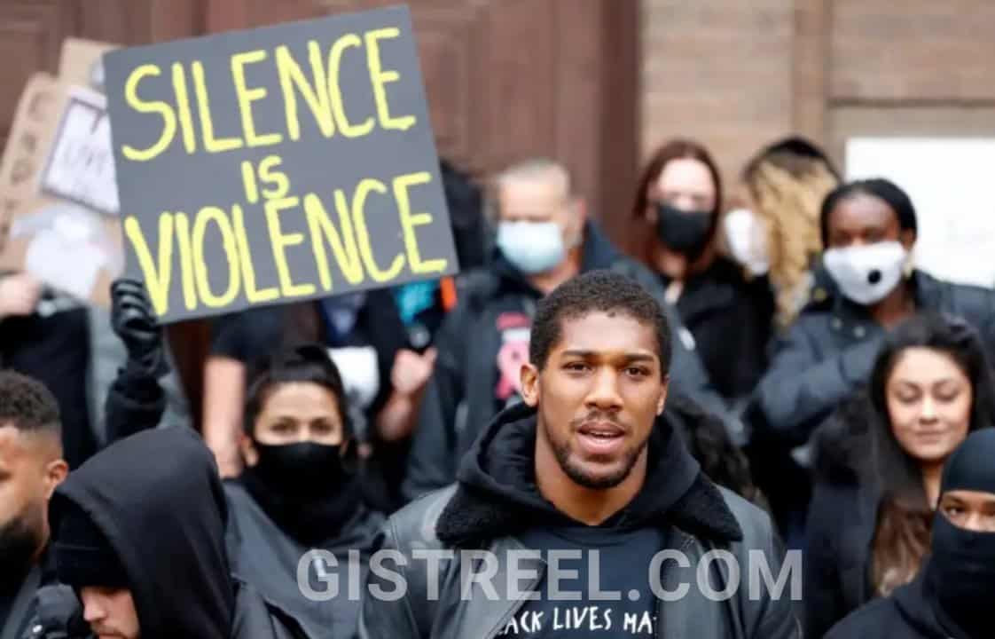 Anthony Joshua attends #BlackLivesMatter protest despite injury (Photos/Video) 1