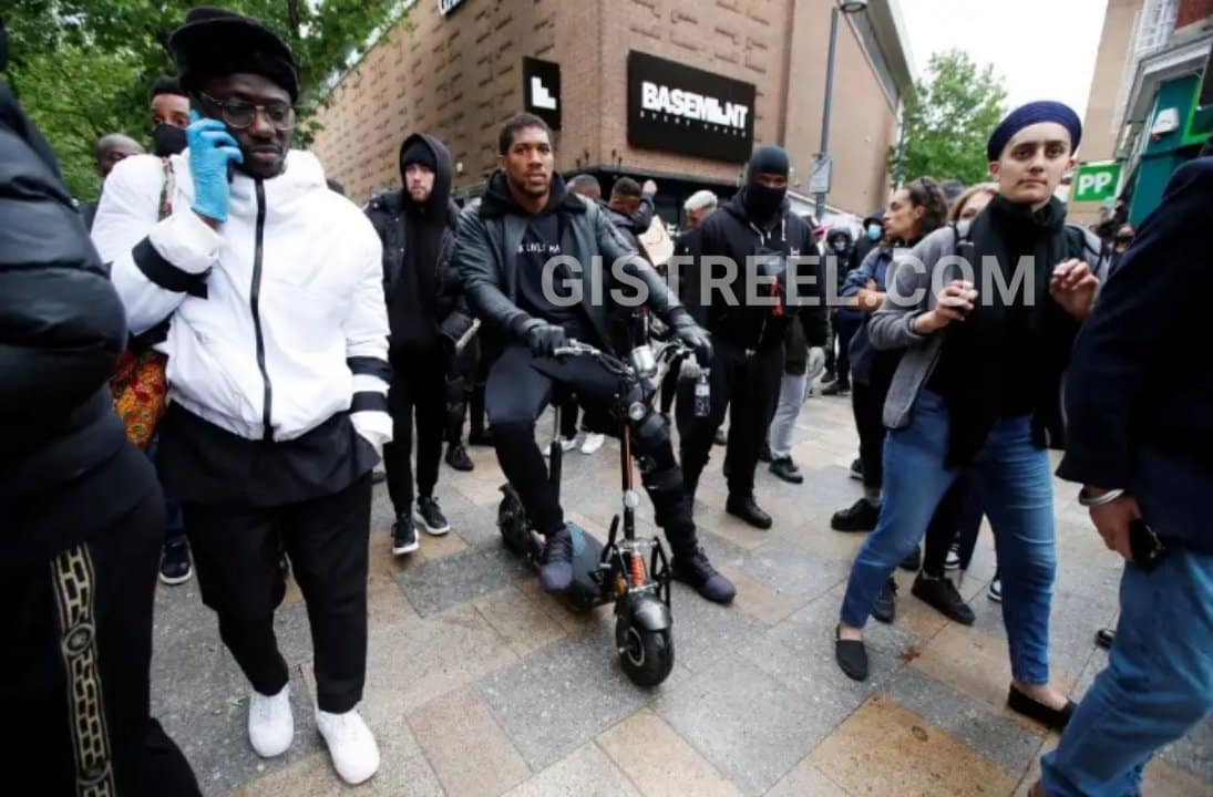 Anthony Joshua attends #BlackLivesMatter protest