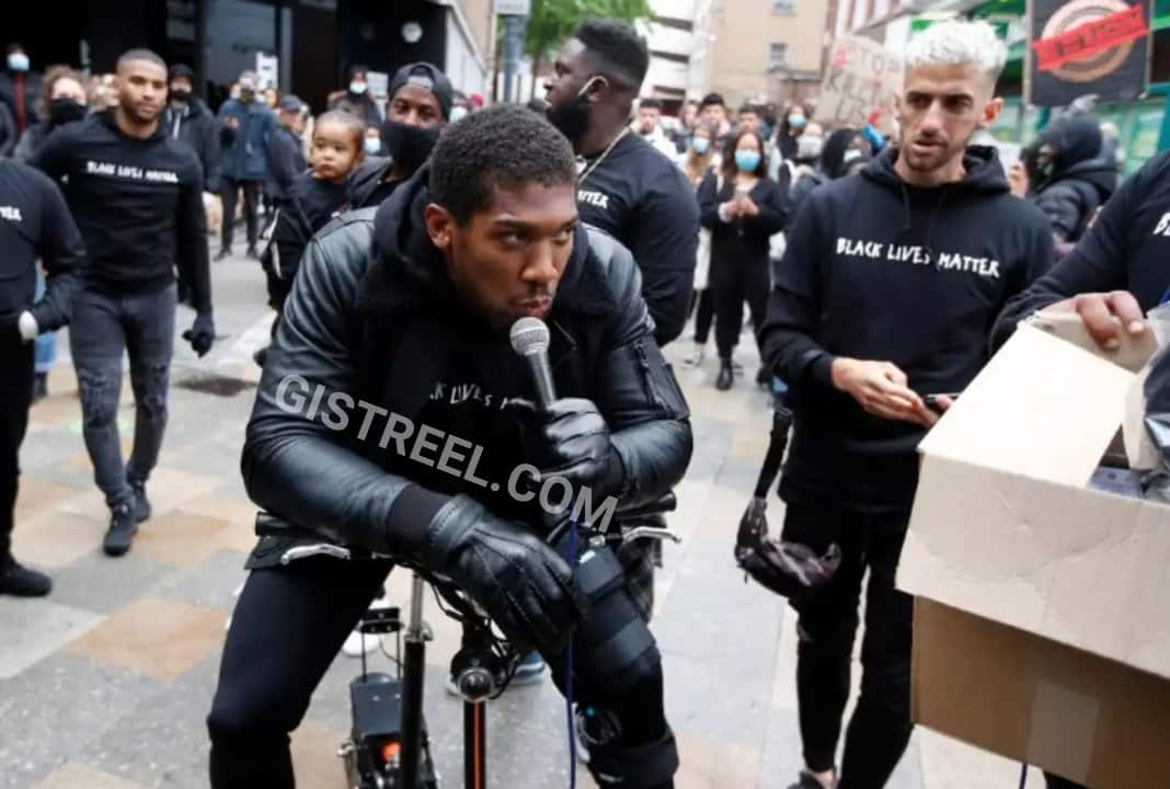 Anthony Joshua attends #BlackLivesMatter protest