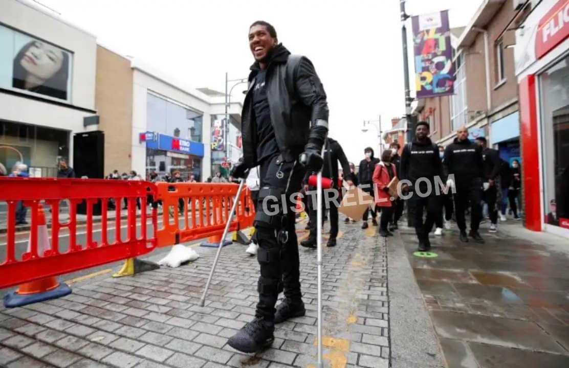 Anthony Joshua attends #BlackLivesMatter protest