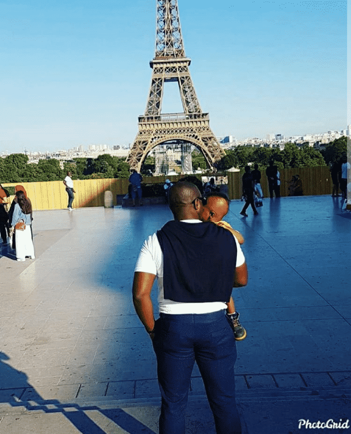 Jim Iyke and son visit the Eiffel Tower