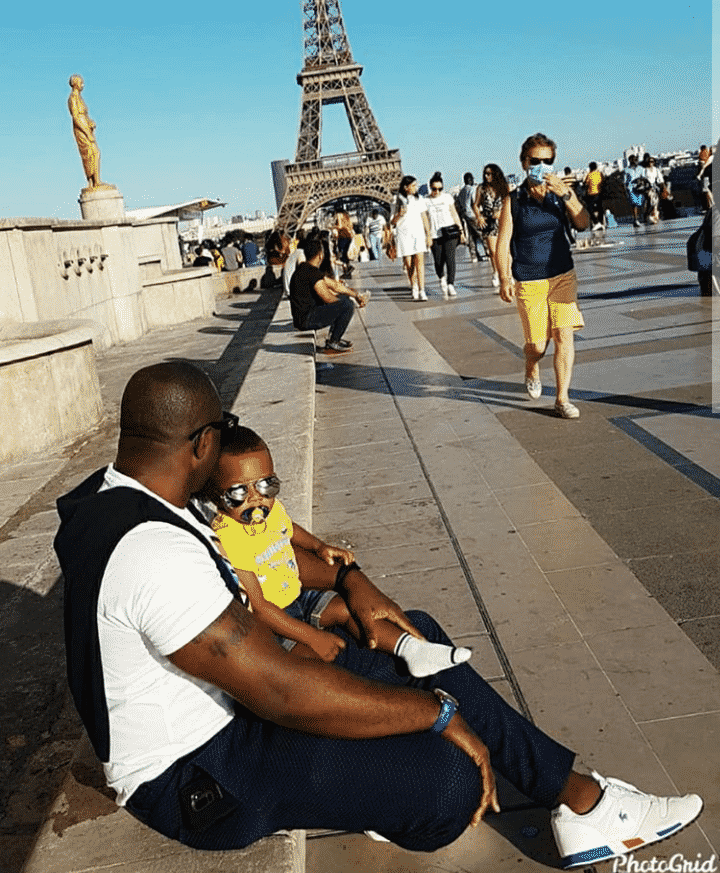 Jim Iyke and son visit the Eiffel Tower