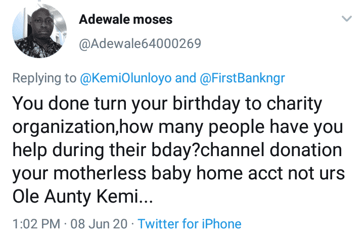 Kemi Olunloyo celebrate birthday