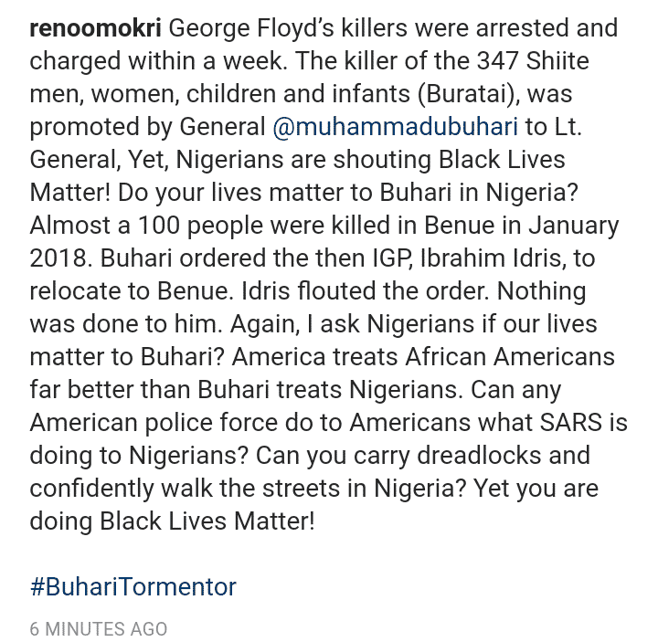 Reno Omokri says America treats Nigerians better than Buhari