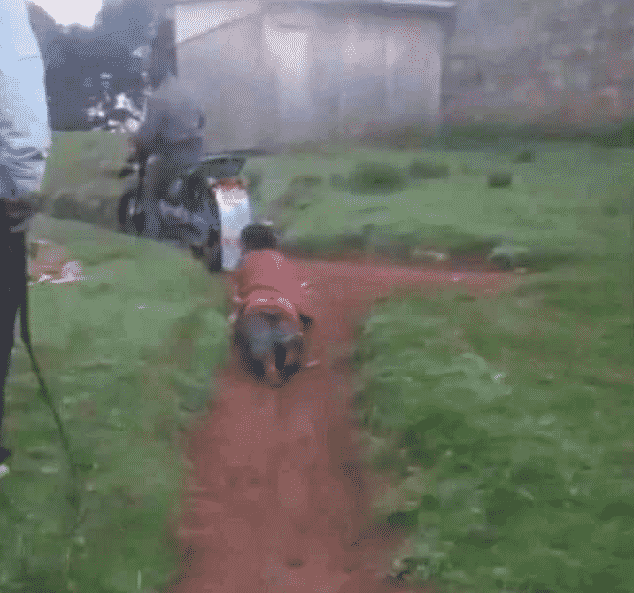 Policeman Drags Woman Along The Road