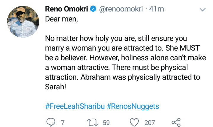 Reno Omokri advises men