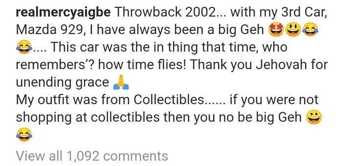 Mercy Aigbe thanks God