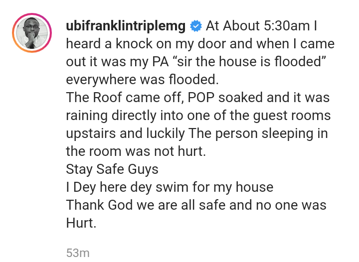 Ubi Franklin's Home Wrecked By Flood