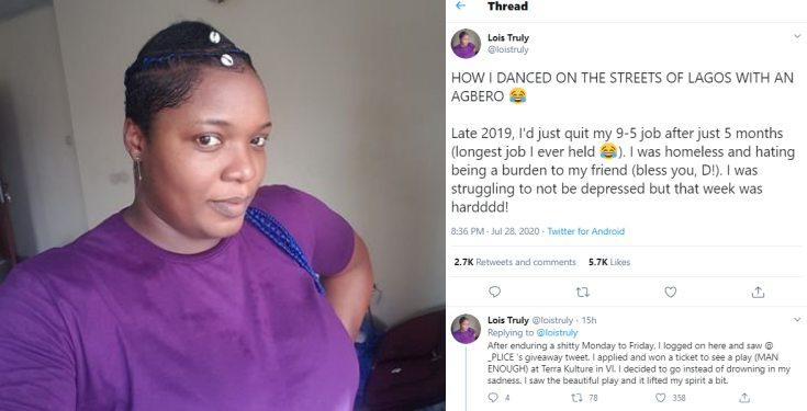 'How I danced on the streets of Lagos with an Agbero' – Lady narrates