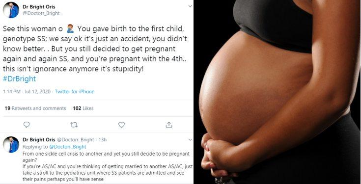 Lady pregnant for the 4th time after giving birth to 3 children with sickle cell anemia