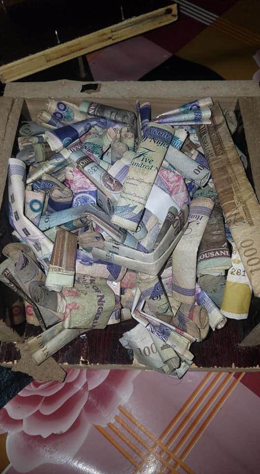 Lady saved from her piggy bank