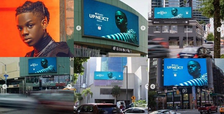 Rema makes it to billboards in Miami