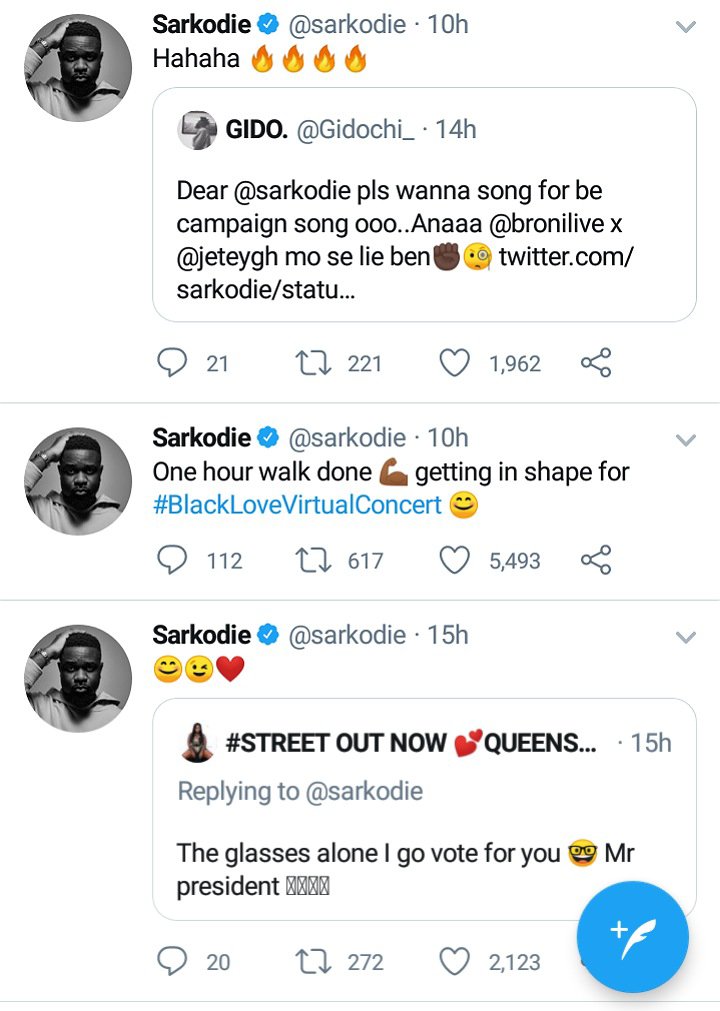 Sarkodie Declares Presidential Ambition