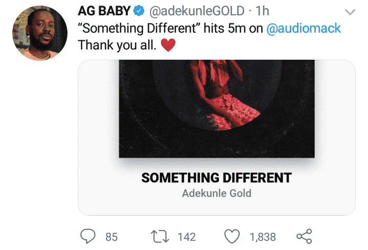 Adekunle Gold Excited