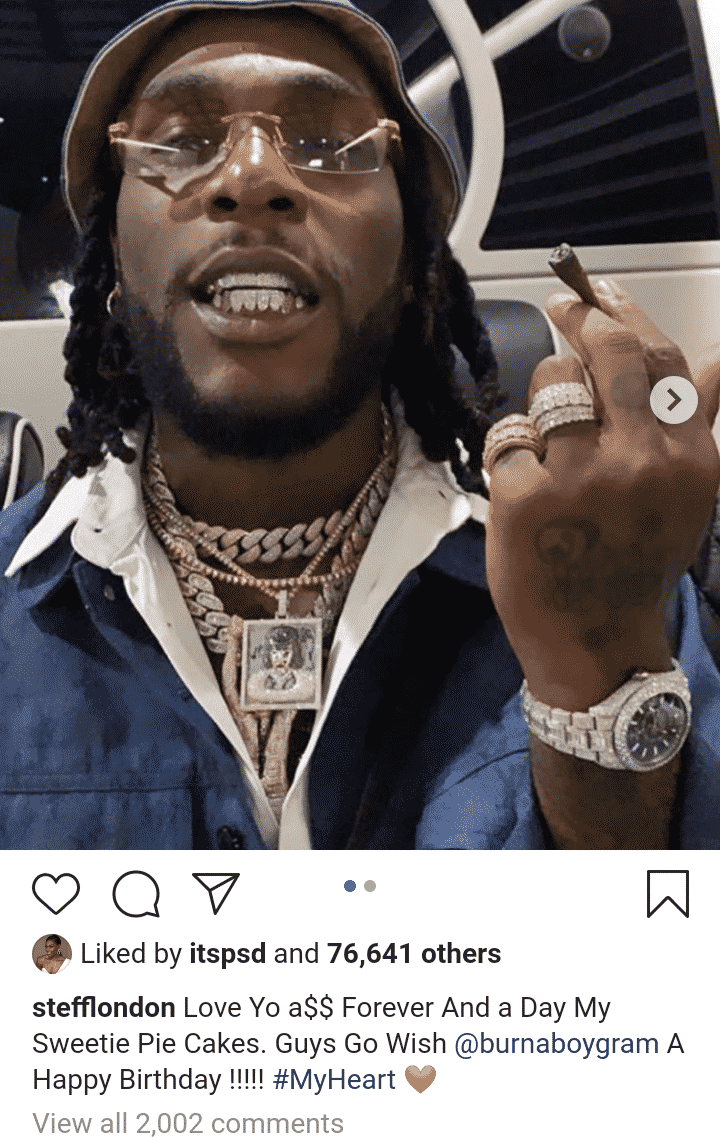 Stefflon Don celebrates Burna Boy