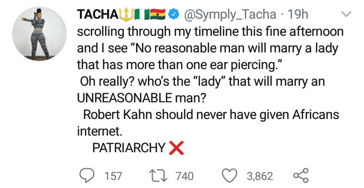Tacha ear piercing