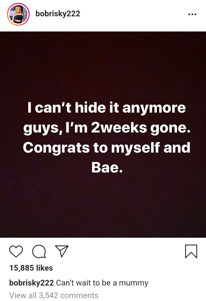 Bobrisky reveals he's pregnant