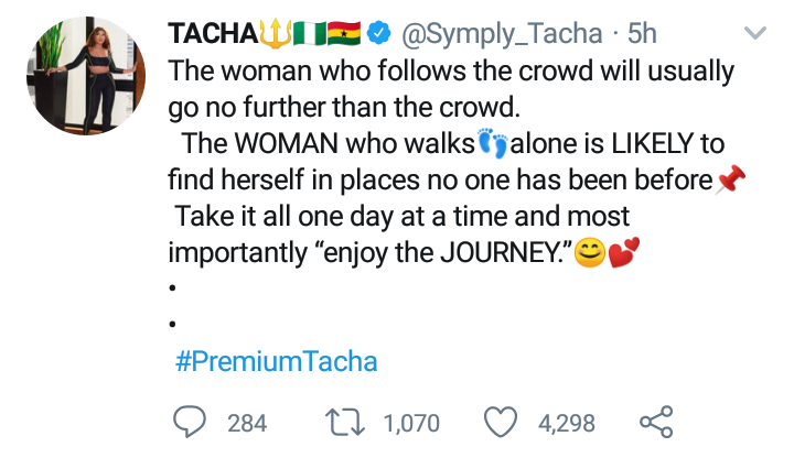 Tacha advises women