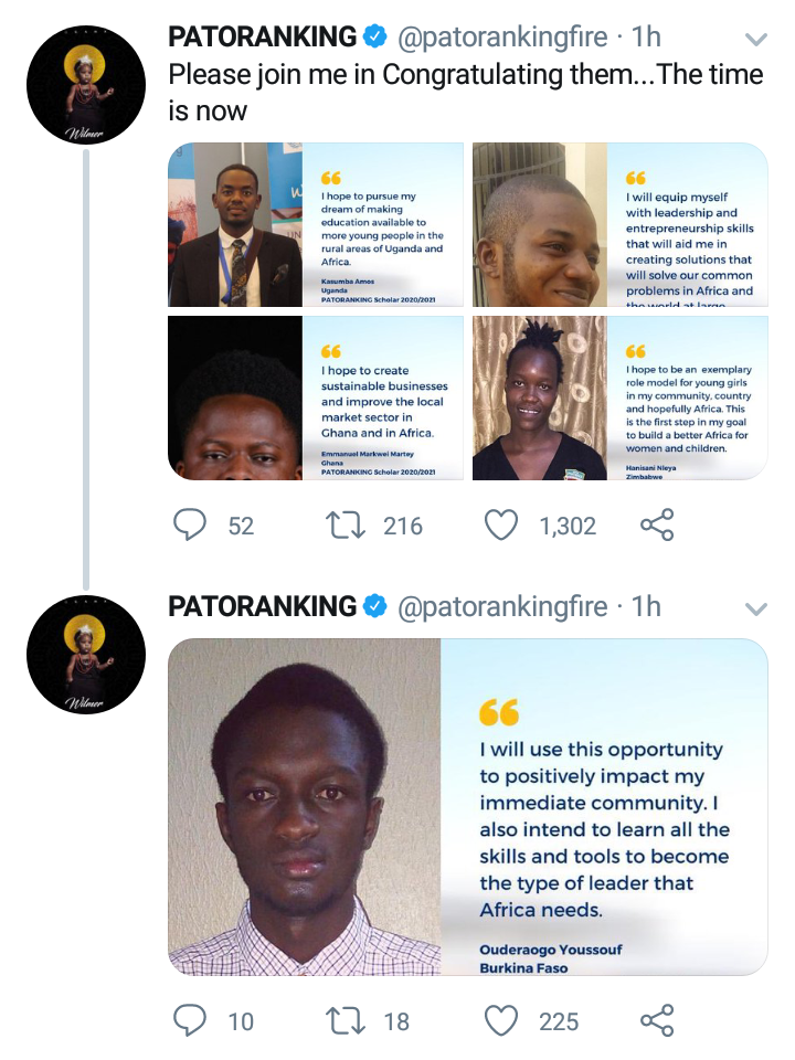 Patoranking awards scholarship to Africa