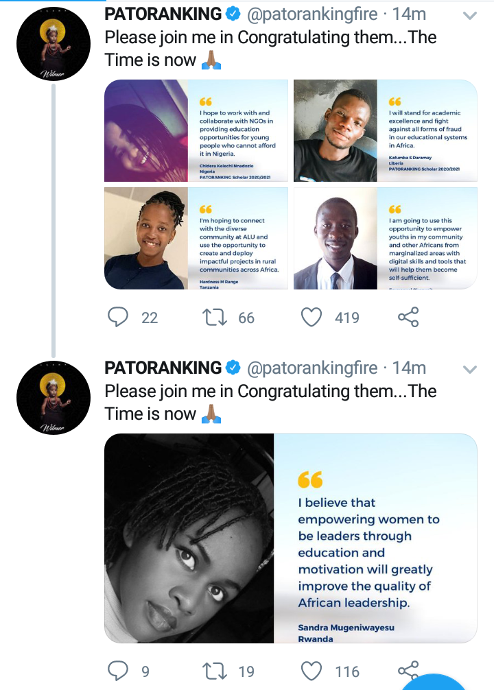 Patoranking awards scholarship to Africa