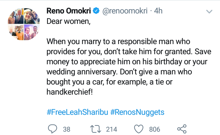 Reno Omokri advises women