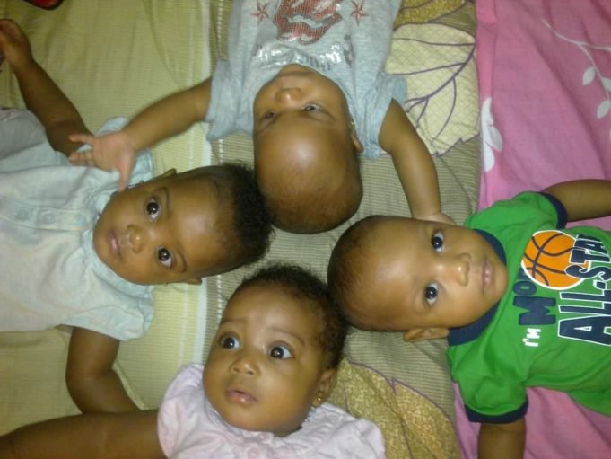 Mom celebrates her quadruplets