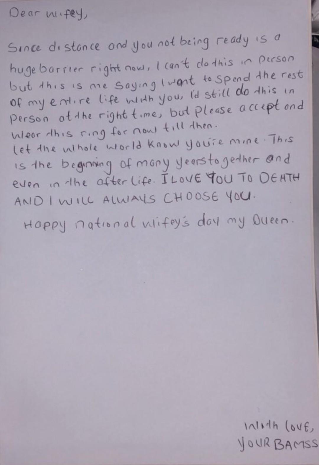 Man sends proposal letter and engagement ring to girlfriend through courier service (Photos ...