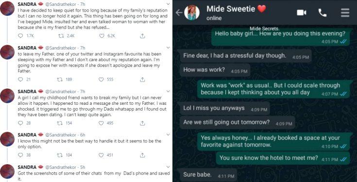 Lady calls out her friend for allegedly sleeping with her father