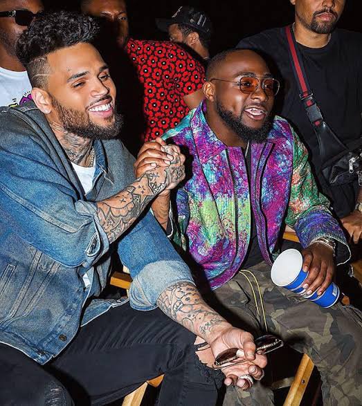Davido celebrates with Chris Brown