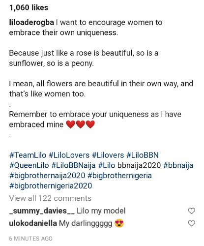 BBNaija's Lilo writes after eviction