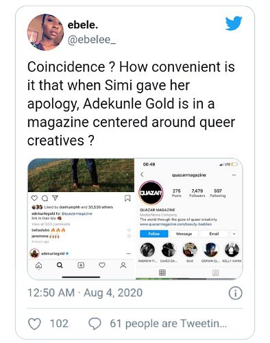 Simi dragged after she apologized to LGBTQ