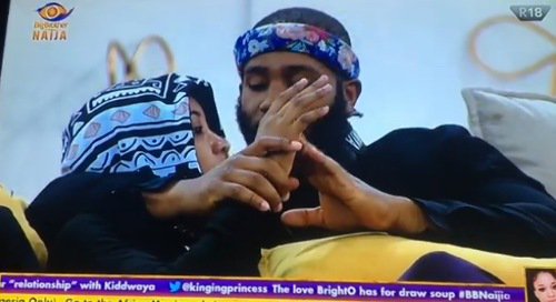 Erica and Kiddwaya cozy up