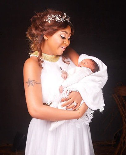 Regina Daniels photos with her son