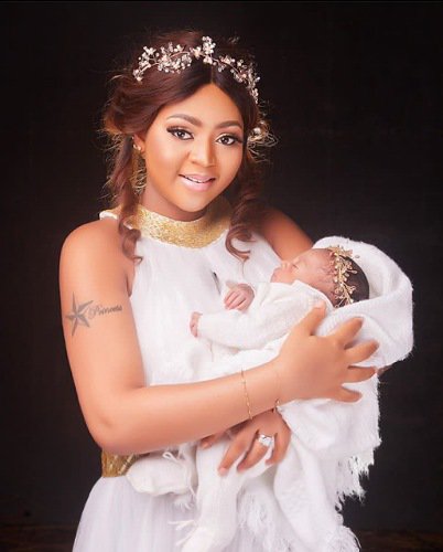 Regina Daniels photos with her son