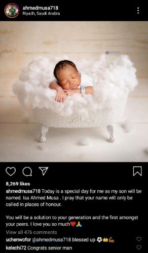 Ahmed Musa names his son