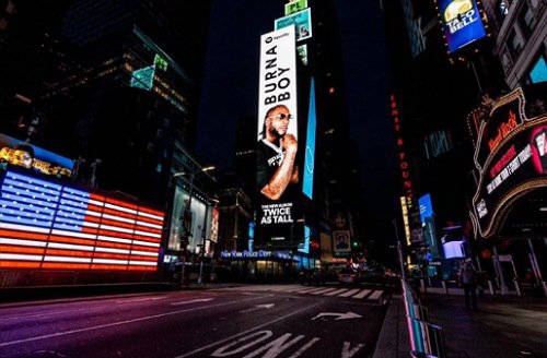 Burna Boy takes over American billboards