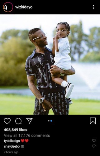 Wizkid steps with his son Zion